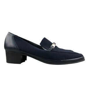 Rangoni Firenze Women's 11B Navy Blue Silver Accent Slip On Dress Pumps ITALY